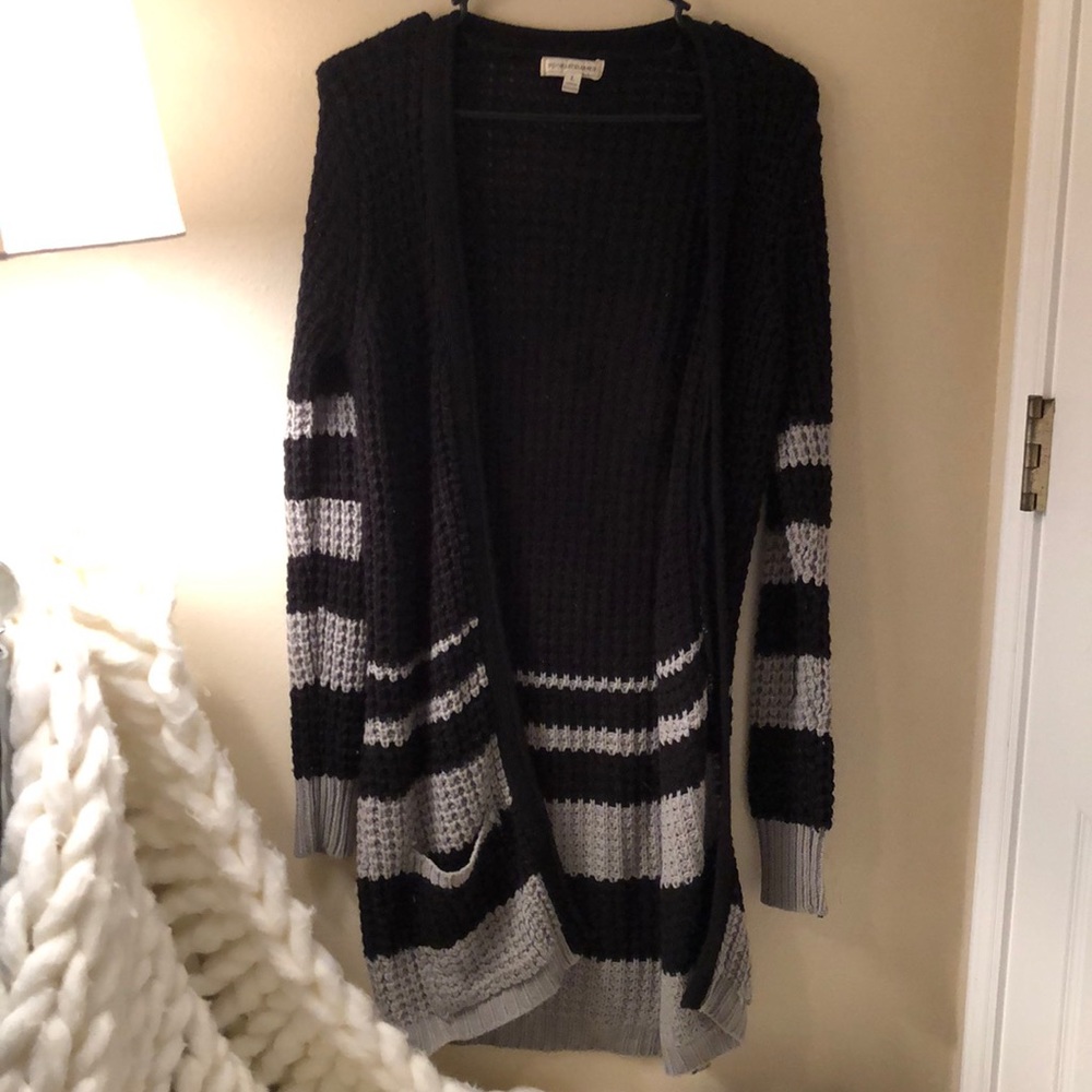 Grey and black cardigan